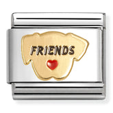 Nomination Composable Classic Link 030285/69 Dog Friends in 18K Gold & Enamel